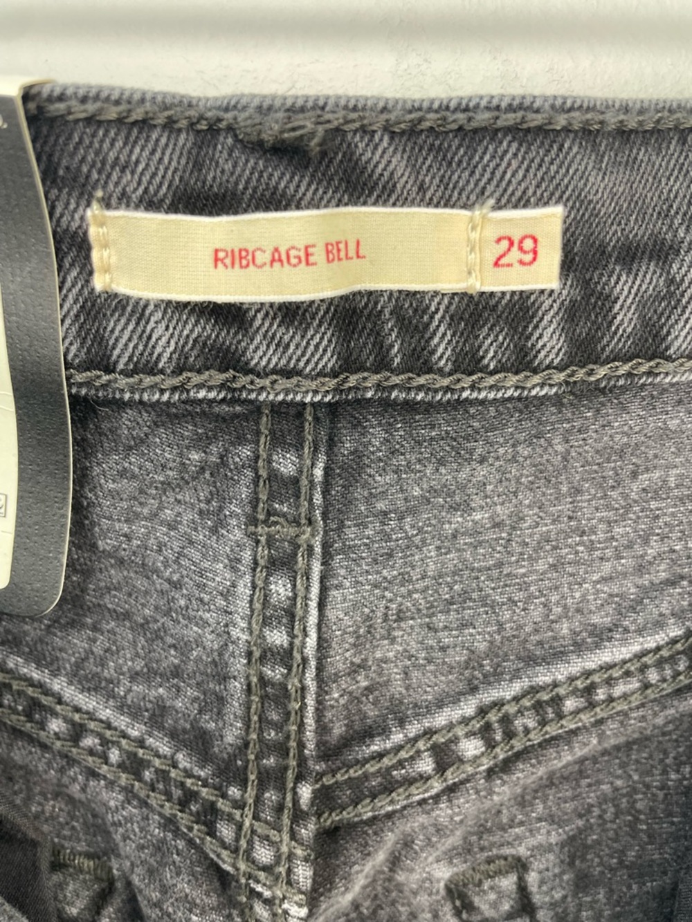 Levi's Ribcage Bell Bottom Jeans Wmn’s 29x32 Distressed Black High Rise $98 NWT - Picture 10 of 13